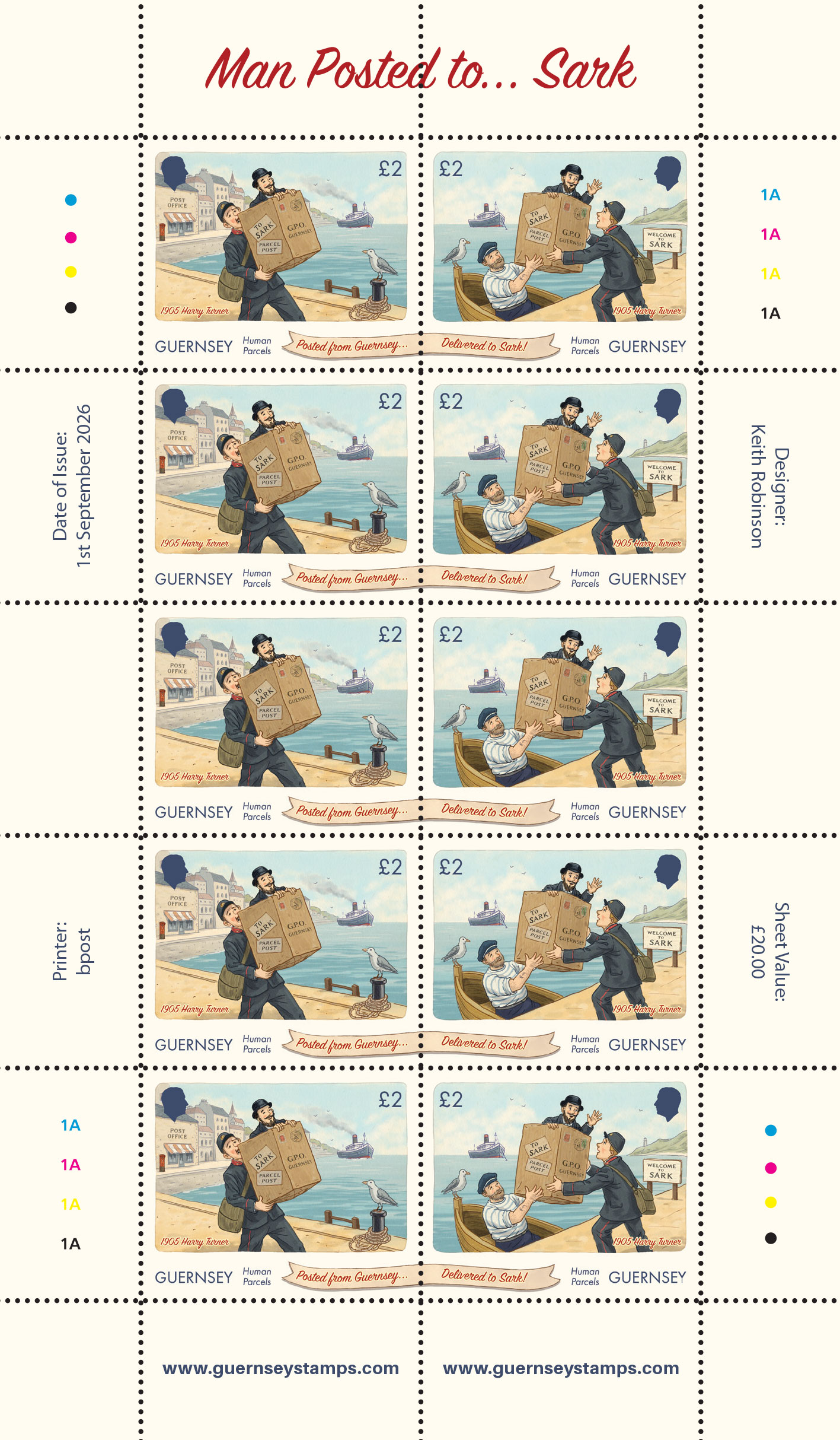 Guernsey Sheets of 5 se-tenant pairs